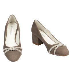 Eleganckie buty damskie 1336 piaskowy zamsz
