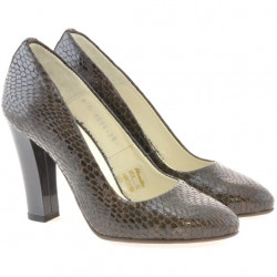 Eleganckie buty damskie 1214 croco brązowe