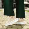 Damskie buty sportowe 6074 pudrowe kombinowane lifestyle