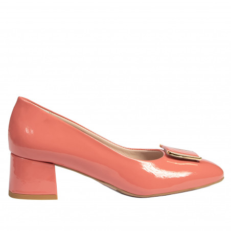 Damskie eleganckie buty 1321 lakier łososiowy