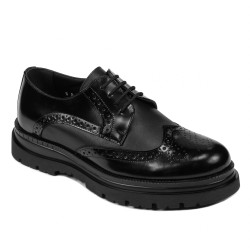 Eleganckie buty męskie 972 czarne florantic kombinowane