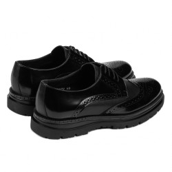 Eleganckie buty męskie 972 czarne florantic kombinowane