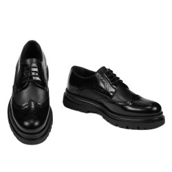 Eleganckie buty męskie 972 czarne florantic kombinowane
