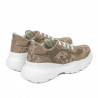Damskie buty sportowe 6053 cappuccino kamuflaż kombinowany