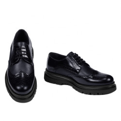 Eleganckie buty męskie 972 lakierowane indygo kombinowane