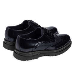 Eleganckie buty męskie 972 lakierowane indygo kombinowane
