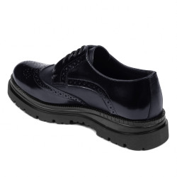 Eleganckie buty męskie 972 lakierowane indygo kombinowane