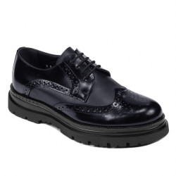 Eleganckie buty męskie 972 lakierowane indygo kombinowane
