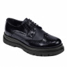 Eleganckie buty męskie 972 lakierowane indygo kombinowane