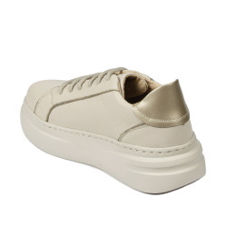 Damskie buty sportowe 6077 beżowe kombinowane