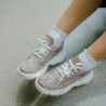 Damskie buty sportowe 6053 beżowy kamuflaż łączony lifestyle