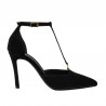 Eleganckie buty damskie 1323 czarny welur