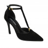 Eleganckie buty damskie 1323 czarny welur