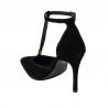 Eleganckie buty damskie 1323 czarny welur