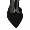 Eleganckie buty damskie 1323 czarny welur