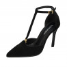Eleganckie buty damskie 1323 czarny welur