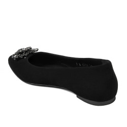 Damskie baleriny 1313 czarny welur