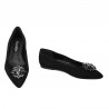 Damskie baleriny 1313 czarny welur