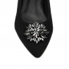 Damskie baleriny 1313 czarny welur