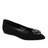 Damskie baleriny 1313 czarny welur