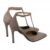 Eleganckie buty damskie 1323 welur piaskowy