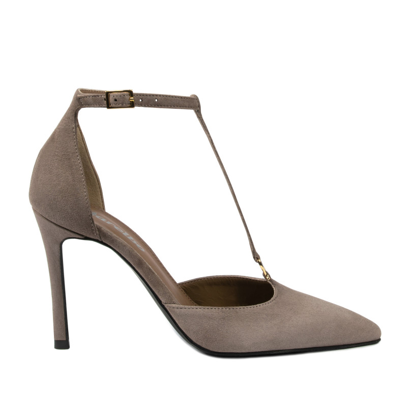 Eleganckie buty damskie 1323 welur piaskowy