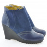 Damskie botki 3268 indigo zamsz kombinowany