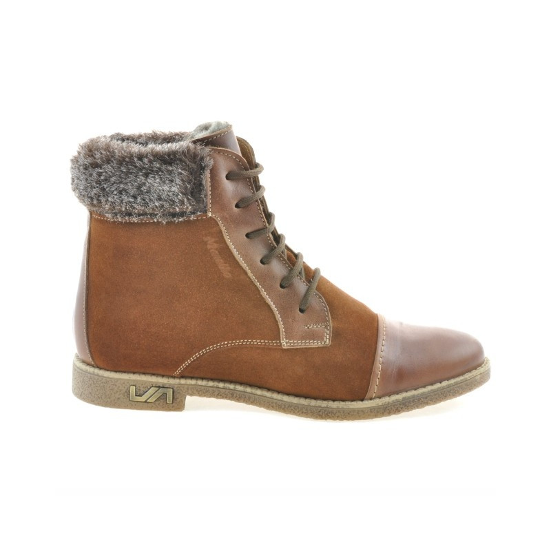 Damskie buty 3281 brązowe kombinowane