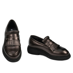 Buty casual damskie 6081 brąz perłowy