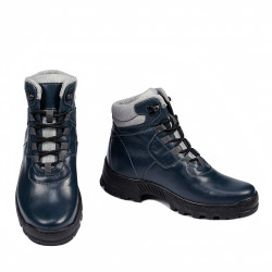 Buty męskie 4142 indygo kombinowane
