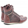 Botki damskie 3275 bordo kombinowane