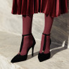 Eleganckie buty damskie 1323 czarny welur