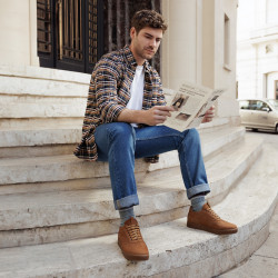 Casualne/sportowe buty męskie 968 bufo brązowe lifestyle