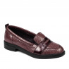 Damskie buty casual/eleganckie 6037 bordo perłowe kombinowane