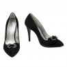 Eleganckie damskie buty 1279 czarne zamszowe