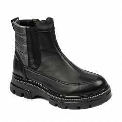 Kobiety botki 3357 czarno kombinowane