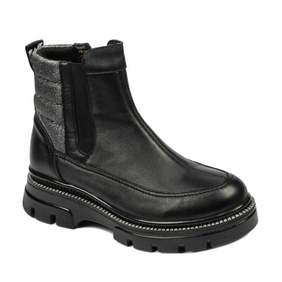 Kobiety botki 3357 czarno kombinowane
