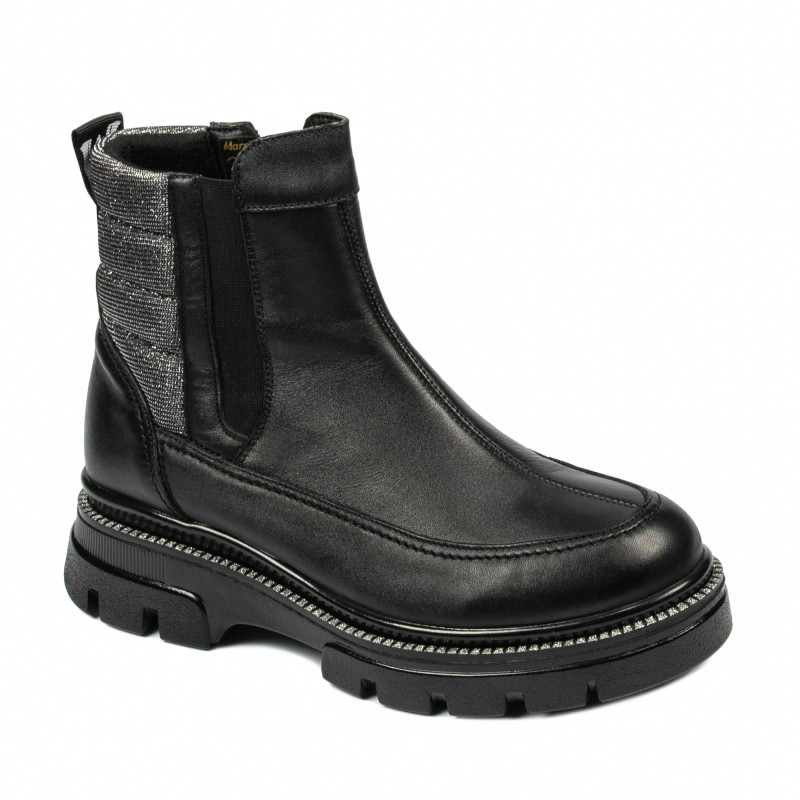Kobiety botki 3357 czarno kombinowane