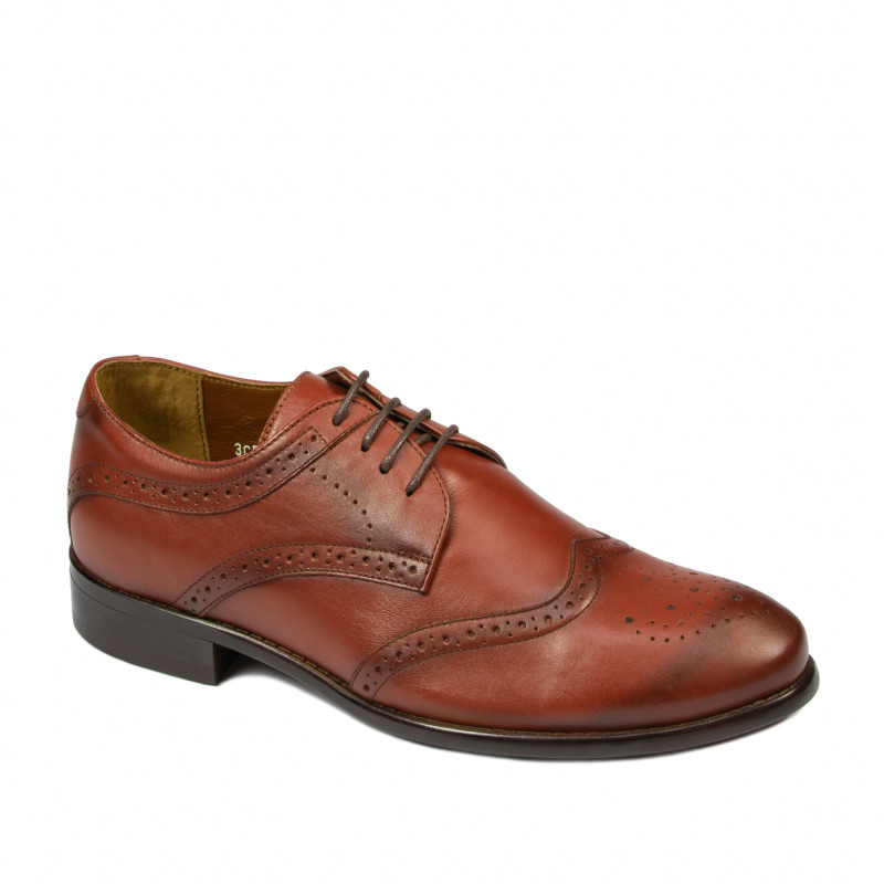 Casualowe / eleganckie buty męskie 874 koniak