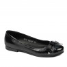 Baleriny damskie 6033 czarne kombinowane