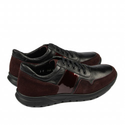 Buty sportowe męskie 846 bordo kombinowane
