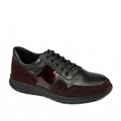 Buty sportowe męskie 846 bordo kombinowane