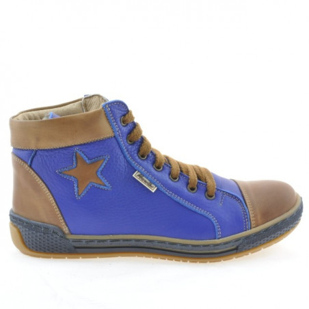 Damskie botki 3274 indigo+brązowe