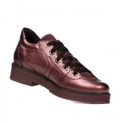 Damskie buty casual 6026 bordo perła kombinowana