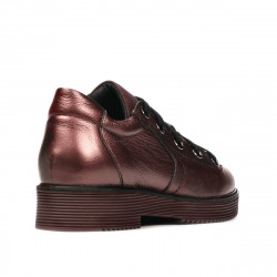Damskie buty casual 6026 bordo perła kombinowana