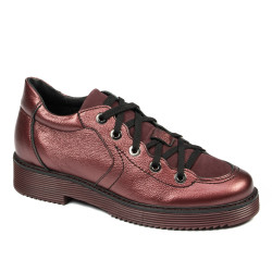 Damskie buty casual 6026 bordo perła kombinowana