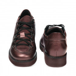 Damskie buty casual 6026 bordo perła kombinowana