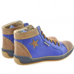 Damskie botki 3274 indigo+brązowe