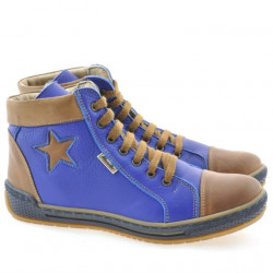 Damskie botki 3274 indigo+brązowe