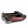 Baletki damskie 6014 bordo perłowy kombinowany
